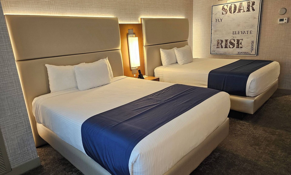 Gateway District Resort | Cozy 2 Queen beds at Strat Casino Las Vegas with AC and gym