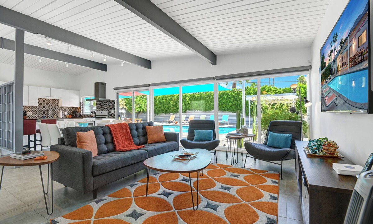 Sunmor House | Make a splash at our charming retro, pet-friendly home with private pool and BBQ