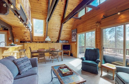 Arnold Cabin | 2BR A-Frame Cabin w/Loft, Free WiFi, Private W/D, & Large Forest-View Deck