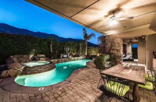 Palm Springs House | 5 BR Custom Mediterranean Estate In Andreas Hills, 5 King Beds Putting Green.