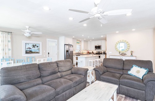 West Newport House | Beach House for Family Trips to the Coast, Steps to Sand with A/C and Sunny Patio