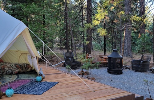 Shingletown RV Rental | Bell Tent #1 Bigfoot Lodging Lassen