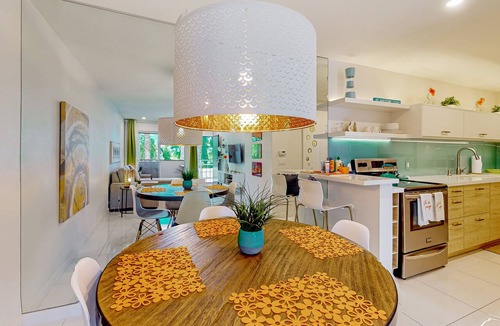 Racquet Club West Condo | Bright & modern dog-friendly oasis with pool, tennis courts, balcony, & A/C