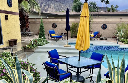 Palm Desert Apartment | CASA VERBA in Palm Desert at EL PASEO ! 1BD 1BA, Private Pool, Mountain Views!
