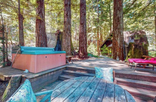 Cazadero Cabin | Cazadero 1BR A-frame cabin with hot tub for two — dog friendly
