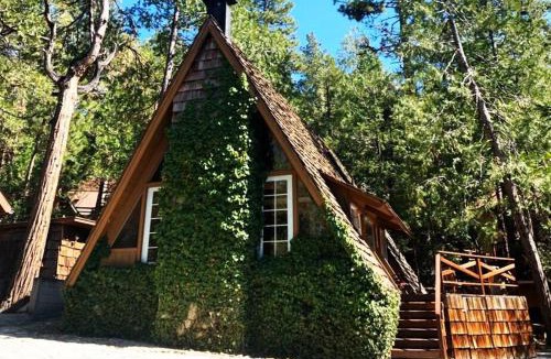 Idyllwild House | Clarity Cabin A-Frame Sanctuary w Hot Tub Fireplace Grill AC Hammock Chairs Fire Pit Pets OK