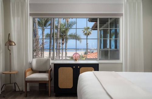 West Beach Hotel | Cozy Ocean Hideaway! Pool, Gym, Fireplaces, Bikes & Santa Barbara Harbor Strolls