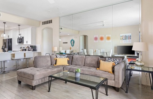Palm Springs Villa | Desert Princess 3BR Pond Mountain View Resort Amenities Near Palm Springs