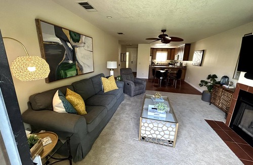 Palm Desert Condo | Lake view, steps to the pool, resort in Palm Desert.