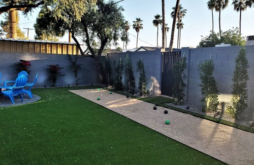 Melrose Meadows House | LUX Old Town Scottsdale, private pool hot tub bocce, Open play pickleball nearby