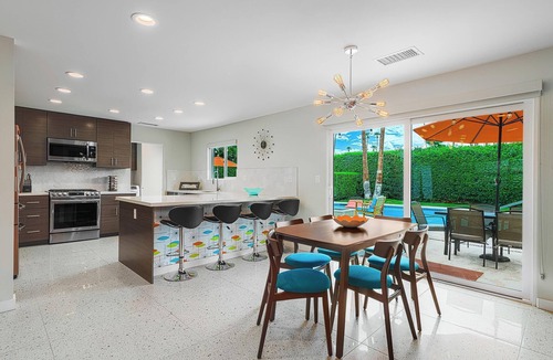 Palm Springs House | Orange Splash! Private Villa! Pool! Indoor Fireplace! Firepit! South PS!