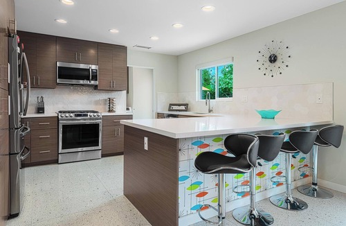 Palm Springs House | Orange Splash! Private Villa! Pool! Indoor Fireplace! Firepit! South PS!