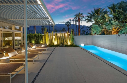 Deepwell Estates House | Palm Springs Home with Private Pool, Firepit and Huge Glass Doors and Windows!