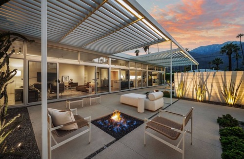 Deepwell Estates House | Palm Springs Home with Private Pool, Firepit and Huge Glass Doors and Windows!