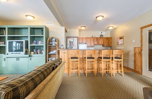 Silver Star Mountain Condo | Perfect Creekside Studio that Opens Right onto the Skiway!