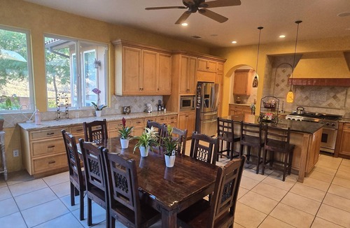 Sanger House | Private oasis with pool, outdoor bar, horses, river access & pyramid.
