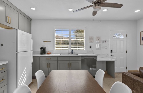 Lancaster Apartment | Quartz Hill Studio: Kitchen, TV, Washer/Dryer