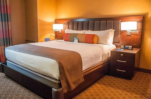 Sunrise Manor Hotel | Rush Tower Premier California King at Golden Nugget Las Vegas, Dogs Allowed!