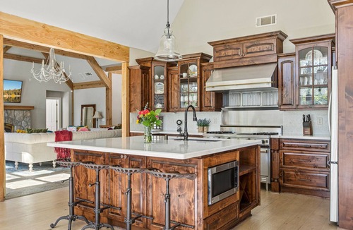 Lake Arrowhead House | Stunning French Chateau: 2 Master Bdrms, Views, Chef’s Kitchen, Game Rm, Firepit