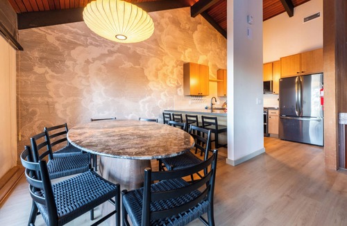 Mammoth Lakes Condo | The Icelander- Japandi Inspired Semi Ski-Out · EV · Hot tub. Above Canyon Lodge