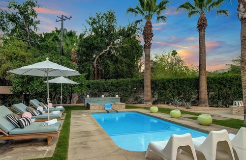 Tahquitz River Estates House | Ultra-LUX- Mesa Mid-Century- Resort Style Pool, Spa, Fire Pit- Close to Everything- 2BD/2BA