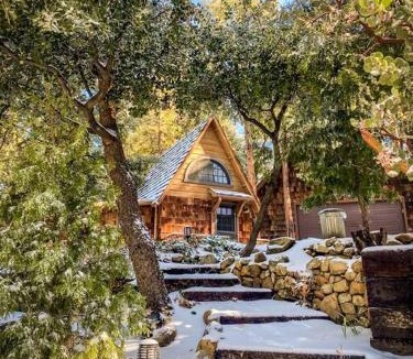 Idyllwild House | Wildland Zen Den Tiny House Retreat with Fireplace Grill AC Hammock Record Player Musical Instruments Pets OK