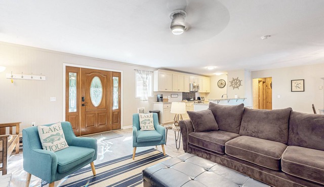 2 lakefront homes with year-round dune/water access right from the property in Lakeside