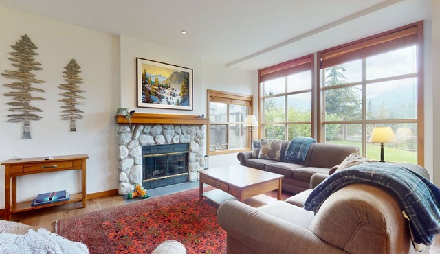 2BR | Blackcomb Greens | Wood Burning Fireplace | Communal Hot Tub | Nature Views
