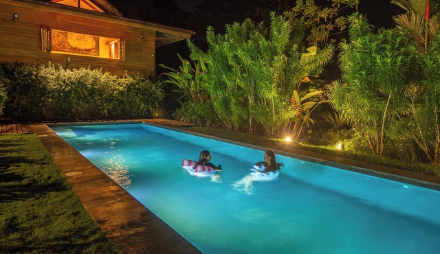 Beachfront Villa with Chef Cleaning Pool AC BBQ Area kids playground
