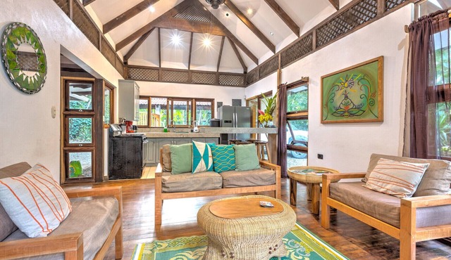 Beautiful bungalow set in a beach front tropical garden