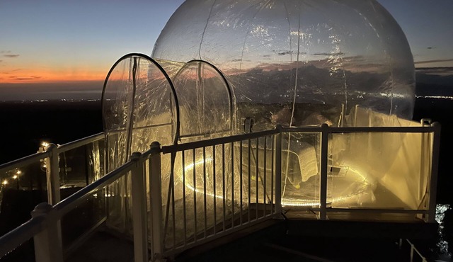 Clear Bubble Tent w/Queen Size Bed, includes indoor bedroom and bathroom