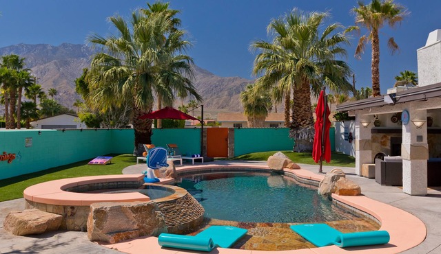 Coachella casa with pool, putting green, & outdoor fireplace - dog-friendly