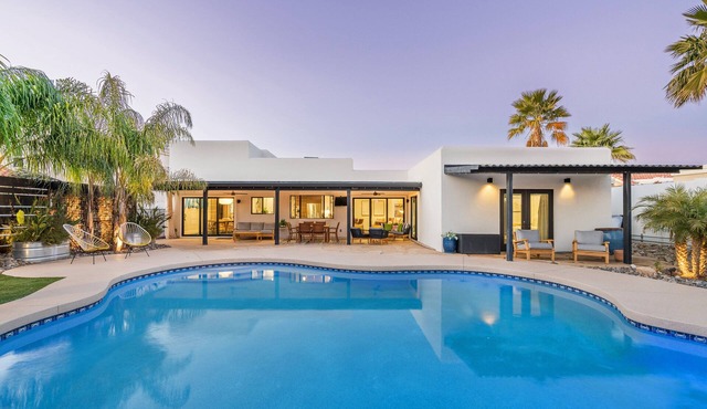 Designer dream home with opulent backyard, private pool, hot tub, game room & AC
