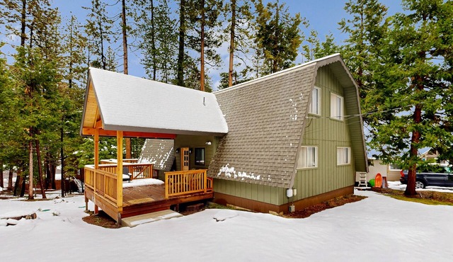 Dog-friendly wilderness retreat with pool, grill, circular fireplace, & W/D