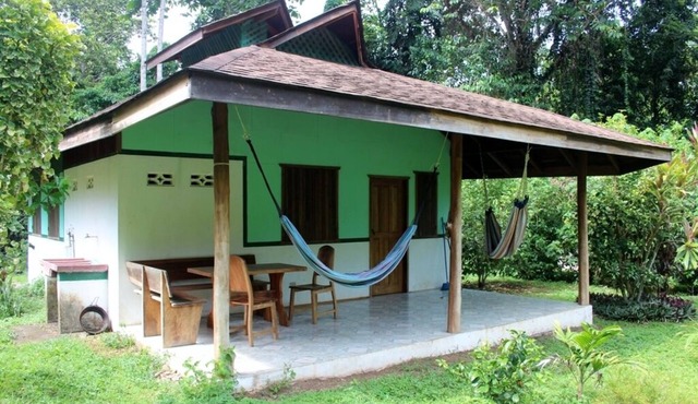For 5 persons - 300 m from the beach in a tropical garden with biotope.
