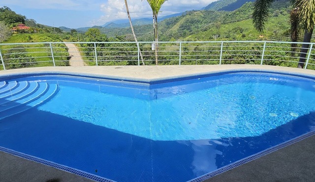 Luxury Mountain Home with Ocean and Rain Forest Views. Newly tiled pool!