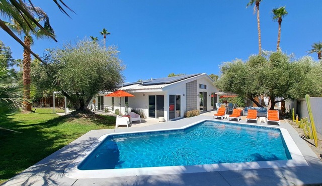Mid-Century Modern Home with Pool & Epic Mountain Views. E-Scooters included