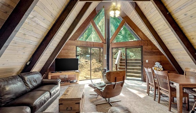 Quiet A-frame cabin near town with forest views & high-speed WiFi - dog-friendly