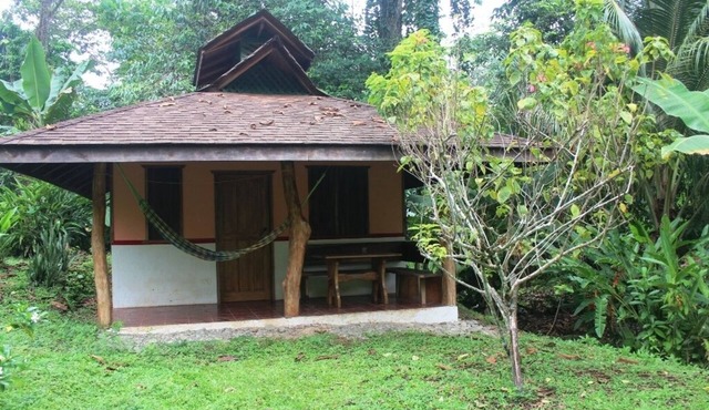 Romantic bungalow in the middle of a tropical garden, close to the beach.