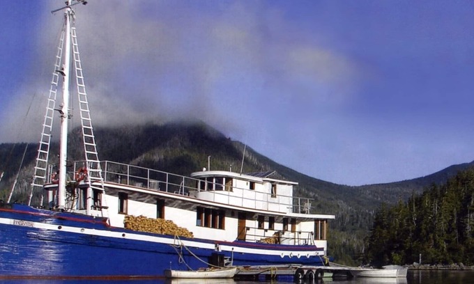 Ucluelet Boat Rental | Floating 100ft Wooden Yacht - Includes floating sauna!