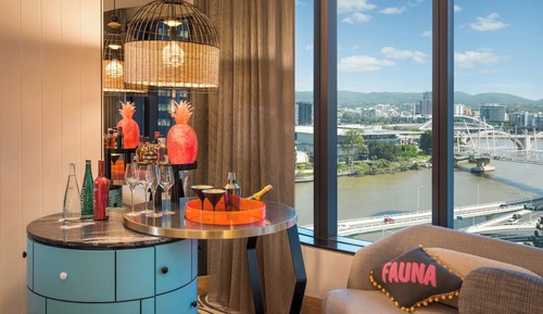 Standard Room, 2 Double Beds, Partial River View